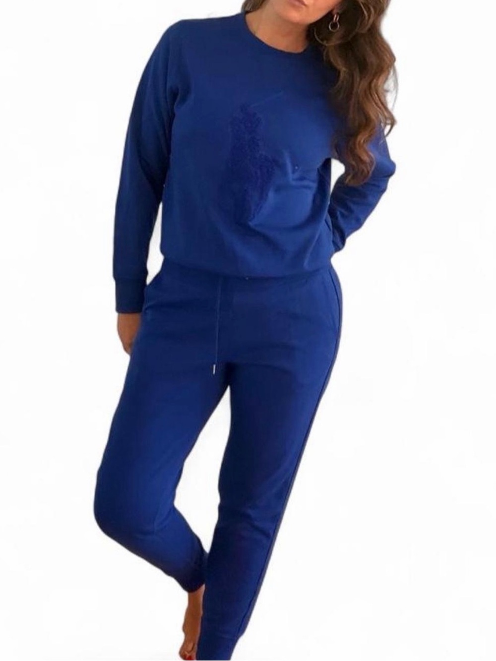 Polo Ralph Lauren Blue Terry Cloth Pony Track Suit Set Size M/S
